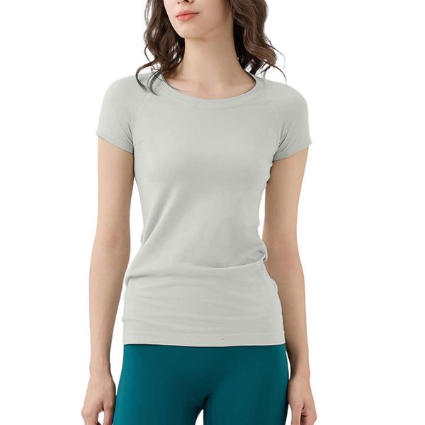 Women&#039;s Yoga Short Sleeve T-Shirt Outfits Knitting Quick Dry Breathable Athletic Shirts Running Workout Sports Top Tee Active Shirt For