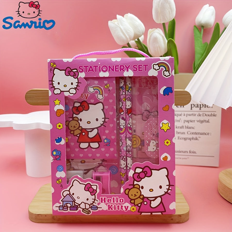 TEMU Cute Hello Kitty Items & School Supplies Stationery Gift Set, Student Gift Box Set, Including Notebook Pencil, Ruler, Eraser, Perfect Easter
