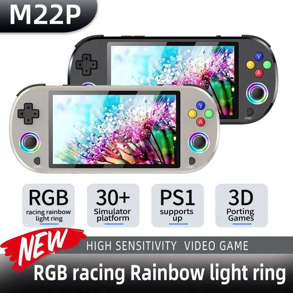 M22pro Classic Retro Game Console 5.0 inch HD 1920*1080 IPS display ports LINUX-Emelec 4.3 for PS1 gaming video playerC250212