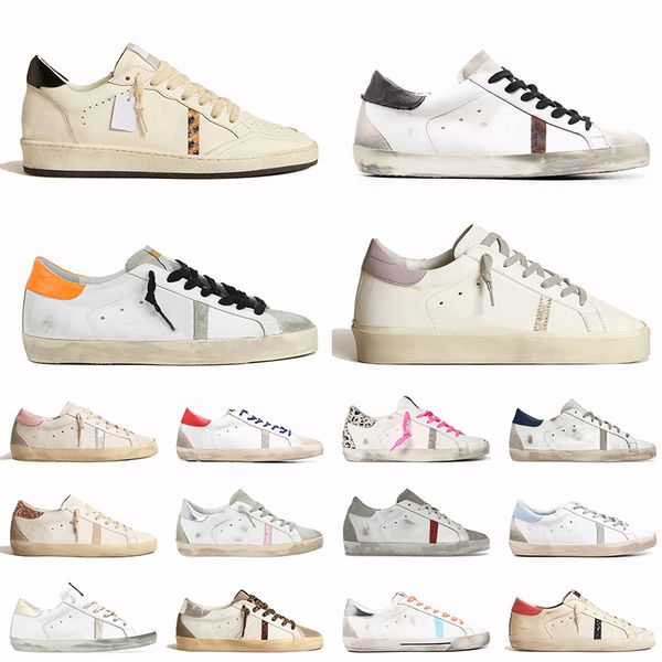 2025 New Fashion Super Ball Star Designer Casual Shoes Womens Mens Luxury Golden Leopard Suede Flat Trainers Platform Italy Brand Leather Do