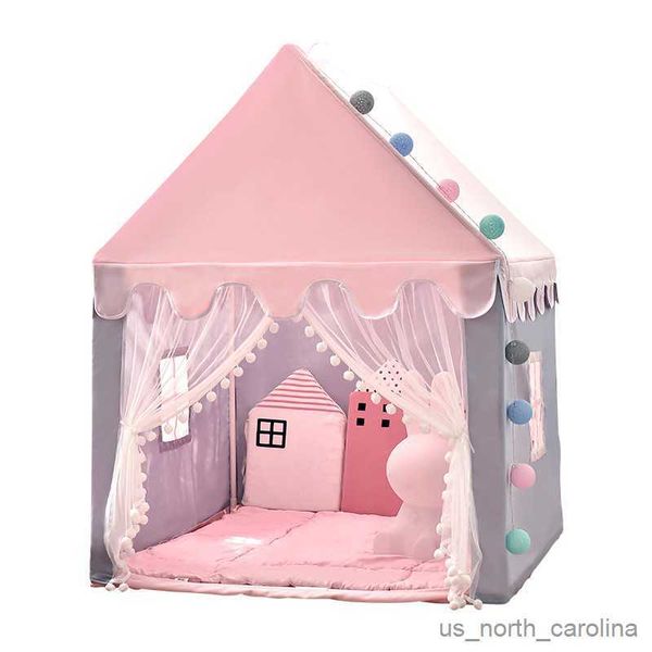 Toy Tents Large Children Toy Tent Folding Kids Tents Baby Play House Girls Pink Castle Child Room Decor R230830