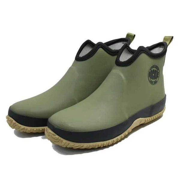Boots Rain Boots Fashionable mens rubber shoes casual rain boots waterproof work mens boots all season 2024 mens platform rain boots Q241112
