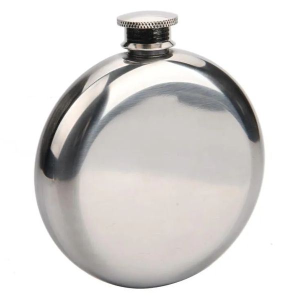 5oz Round Stainless Steel Hip Flask Whiskey Liquor Wine Bottle Pocket Containers Russian Flagon Flasks for Travel Outdoor dh563