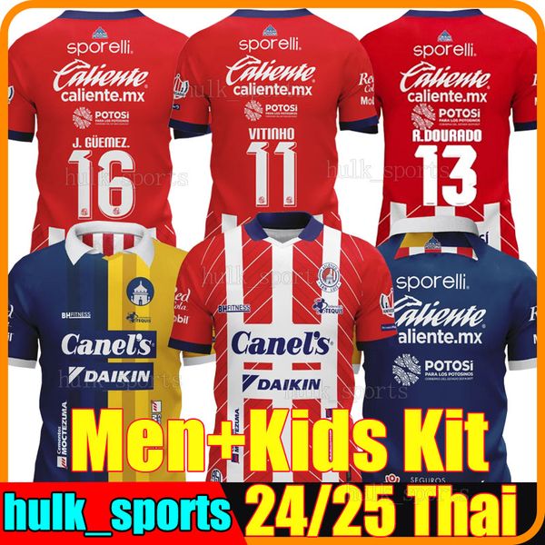 2024 2025 LIGA MX Atletico San Luis Soccer Jerseys 24-25 J.GUEMEZ VITINHO J.SANABRIA R.DOURADO J.SANCHEZ men kids kit set football shirts un
