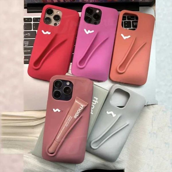 For Rhode Silicone Case for iPhone 2024 14 Pro Max Plus 13 Mini 12 11, Compatible with Lipstick, Lipstick not Included (X241014) dh910320090