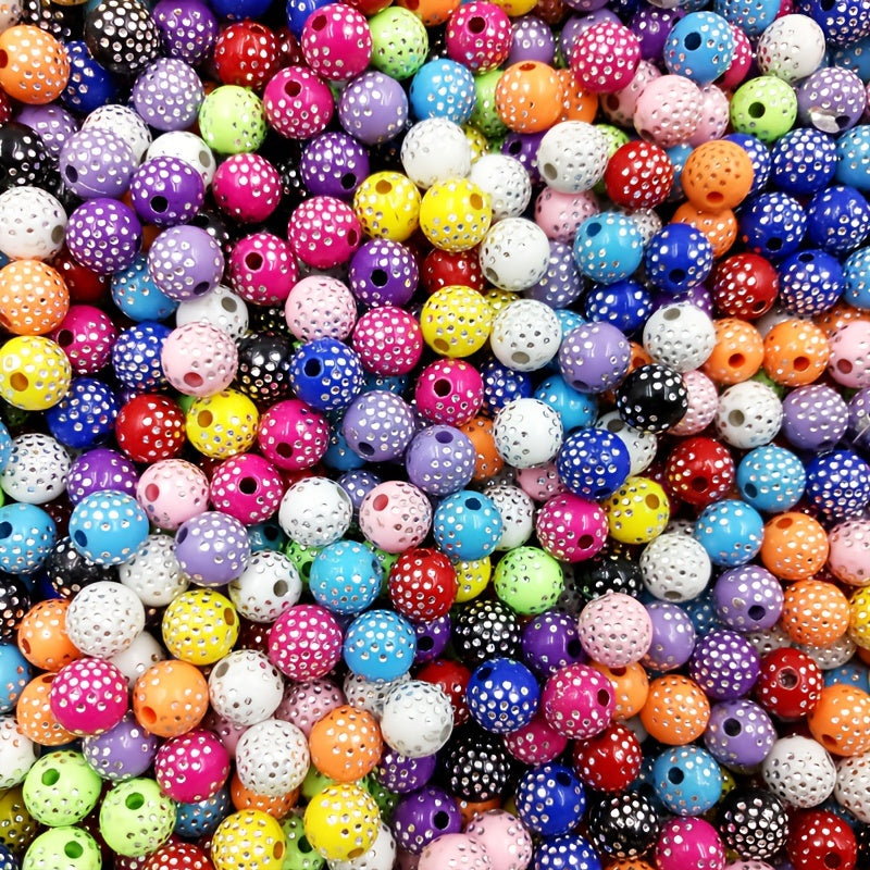 TEMU 100pcs 8mm Candy-colored Acrylic Beads With , Large Hole Spacer Beads For Making - Ideal For Bracelets, Necklaces, Earrings & More