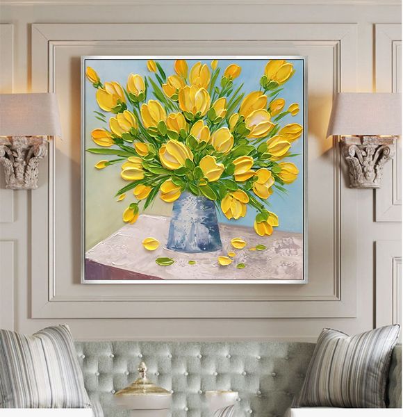 Coloful Flowers Canvas Painting Vase Posters Prints Home Decor Still Life Wall Art Picture for Living Room Dining Room Bedroom