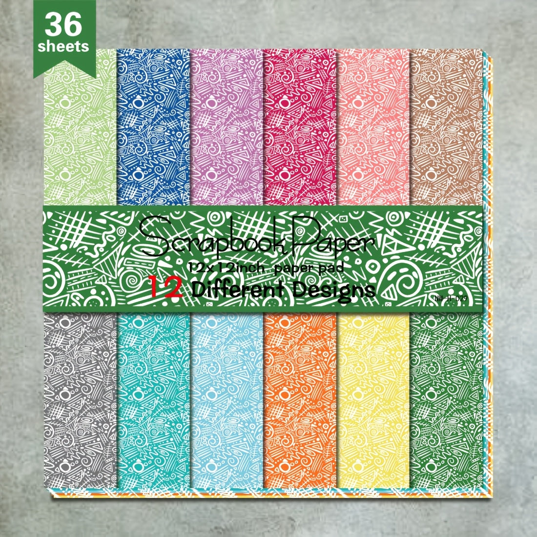 TEMU 36 Sheets 12"x12" Diy Irregular Pattern Paper, Material Paper Colorful Decorative Gift Scrapbooking Supplies Kit Aesthetic Decorative Gift