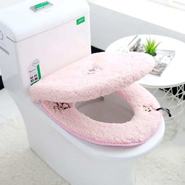 Universal waterproof thick toilet seat cushion all season warm winter household toilet seat cover cartoon portable zipper seat cushion 24121