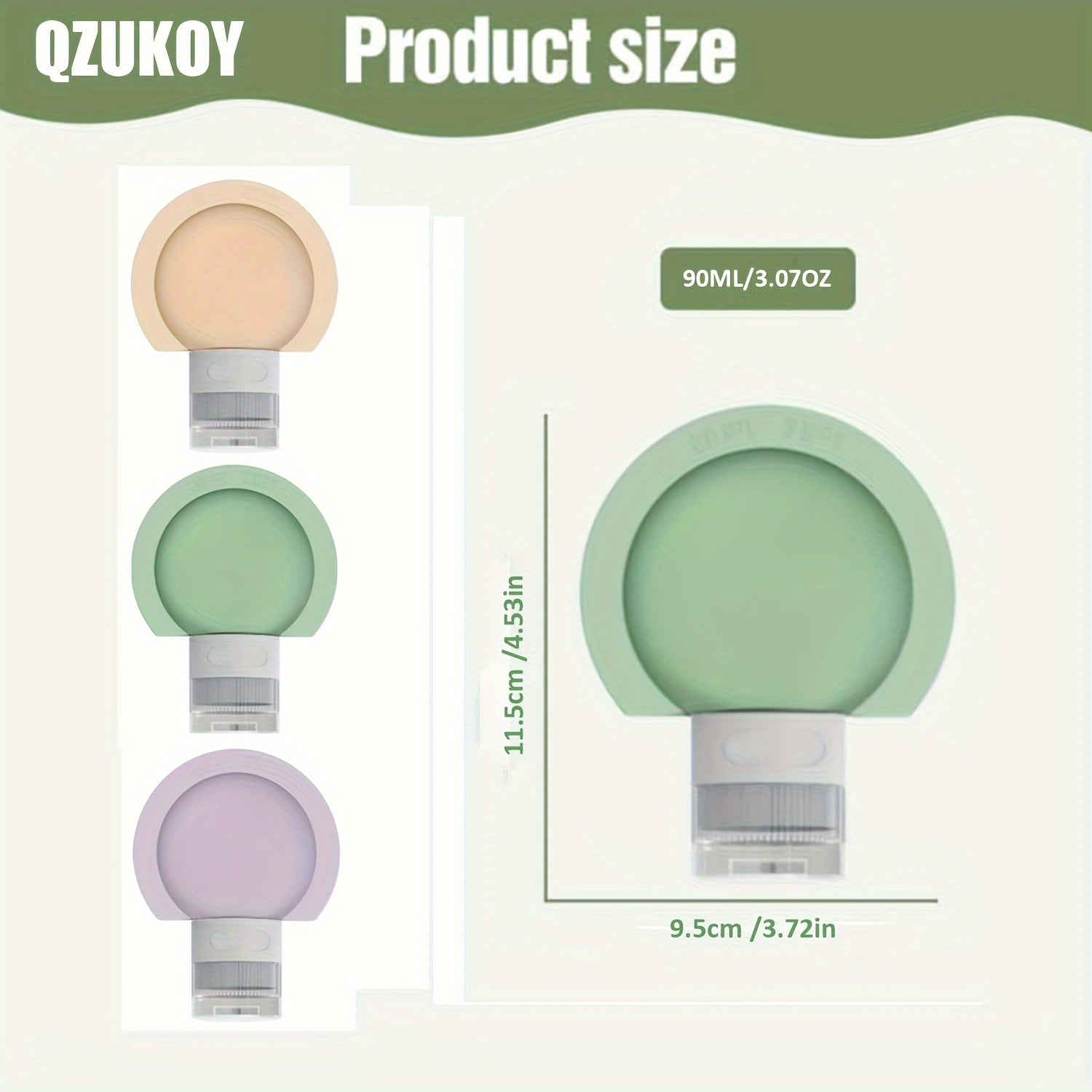 TEMU 3pcs-pack Silicone Travel Dispenser Bottle, Portable Refillable Shampoo Cosmetic Container, Skincare & Makeup Remover Sample Bottle, Leak-proof