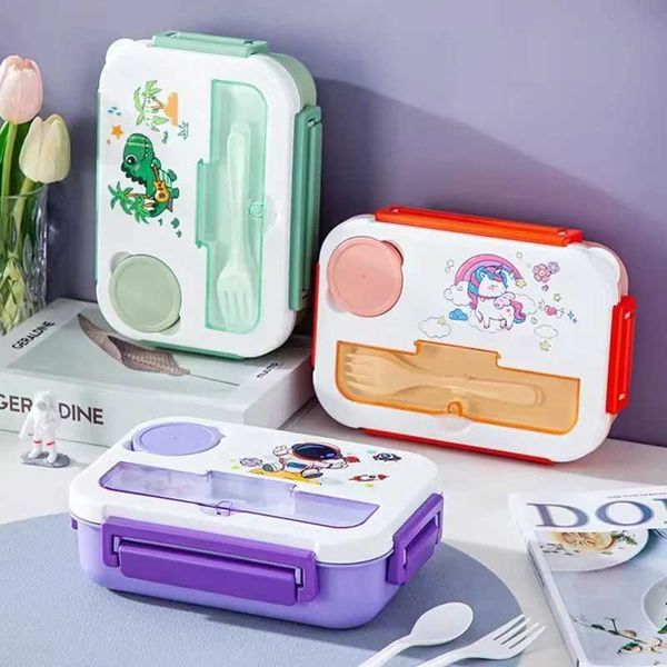 1300ML Bento Lunch Box for Kids Girls Cute Dinosaur Bento Box Sand Snack Fruit Box Food Storage Container Microwave Oven Y240919