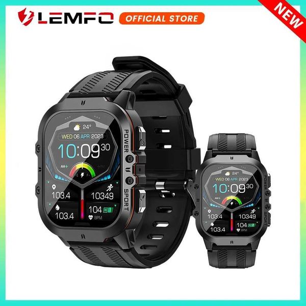Smart Watches LEMFO new C26 smartwatch mens AMOLED 1.96-inch high-definition screen Bluetooth call 100+sports mode 1ATM waterproof outdoor s