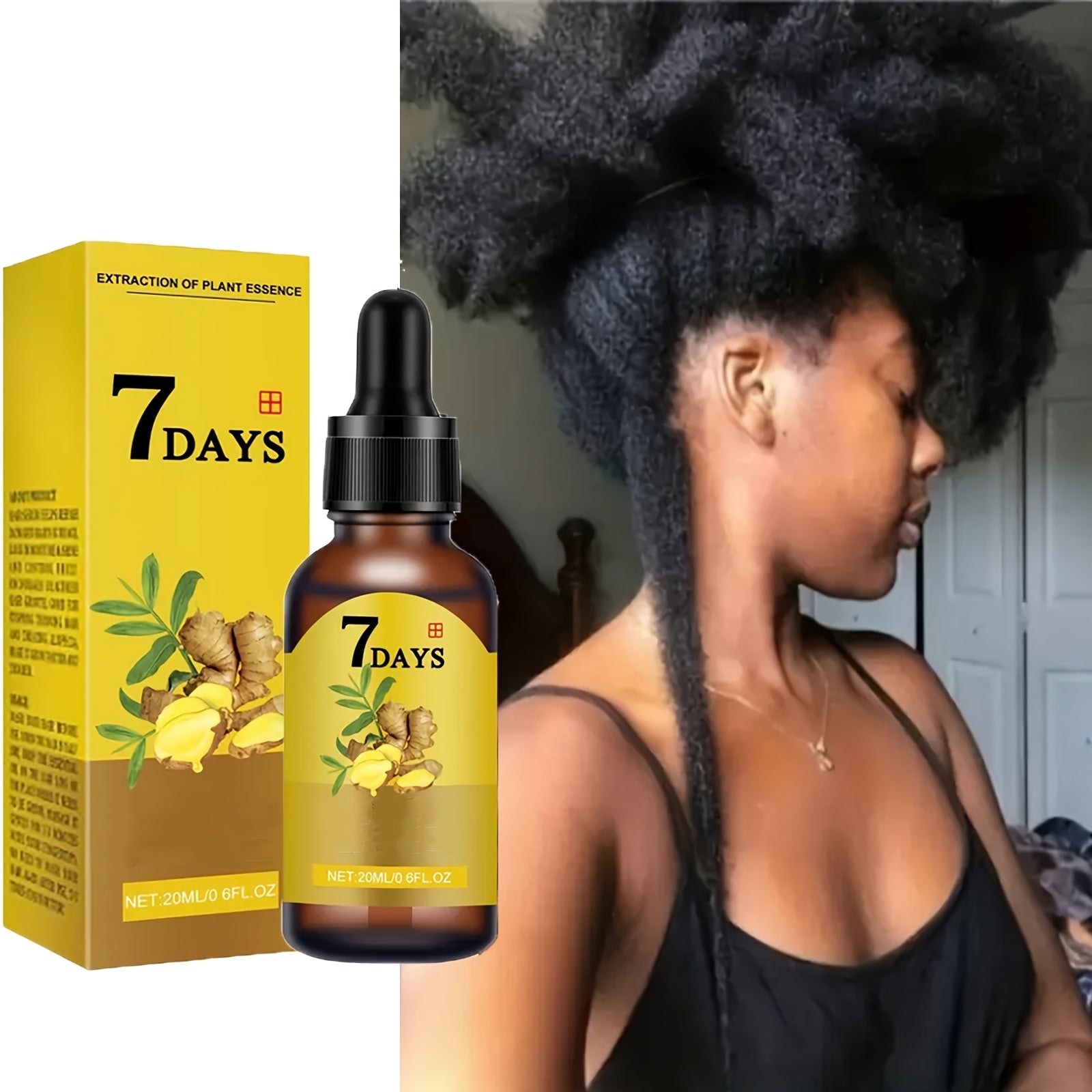 TEMU 7 Days Ginger Hair Conditioner Contains Extract, Extract And Ginger Extract. It Nourishes Hair, , Provides Hair With It Needs, And Hair Soft And