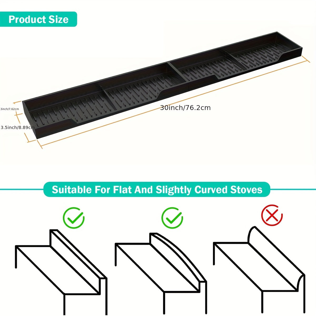TEMU 30 Inch Silicone Stove Oven Top Shelf Magnetic For Kitchen Gadgets, Soft Flexible Strong Resistant Spice Rack Kitchen Organizer For Over Oven