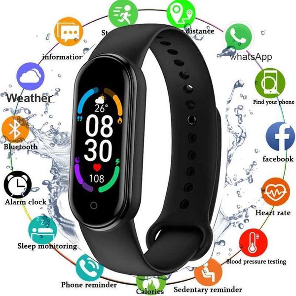 M6 Smart Wah Men Wen Fitness Smart Bracelet Sports Band Blood Pressure Monitor Waterproof Mti Function Wahes M241114