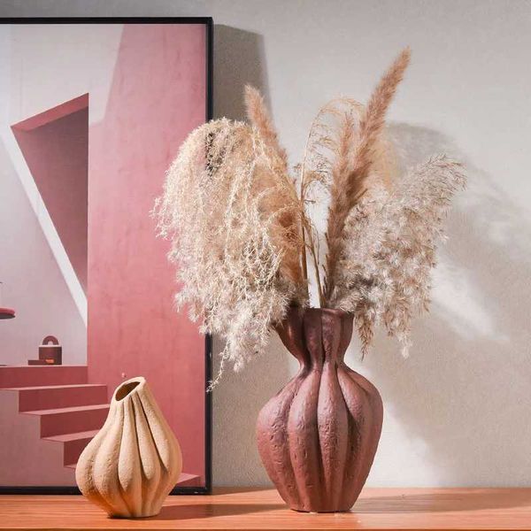 Vases Room Decoration Art Ceramic Vases Ceramic Vases Desktop Flower Arrangement Vases Home Decor Ornaments Soft Decoration Matching H250116