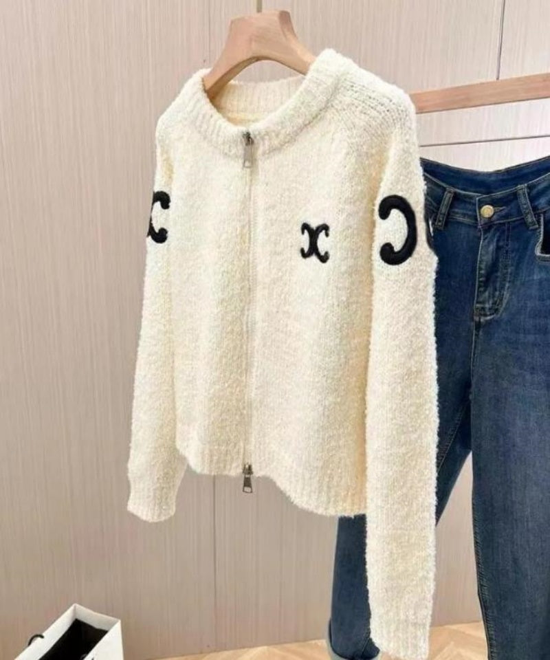 Women&#039;s Sweaters Designer cardigan womens sweater Fashion High-end luxury sweater zipper hooded collar CE classic embroidery S-XL X240923 Y2410