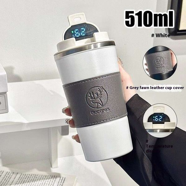 Smart Temperature Display Insulated Coffee Cup - Stainless Steel Travel Mug with Heat-Resistant, Portable Design for Men and Women