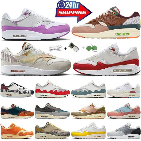 Designer 1 87 Sneakers Mens Running Shoes Oregon Big Bubble Fuchsia Dream Windbreaker Summit White Metal Charms Trainers Women Mens Sneakers