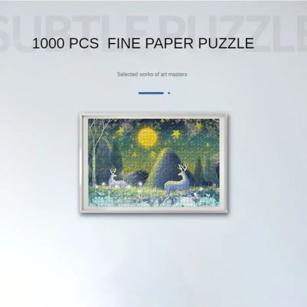 Mini Jigsaw Puzzle 1000 Pieces for Adults Kids Peach Blossom Puzzle Toy Family Game Famous World Oil Painting Home Decoration
