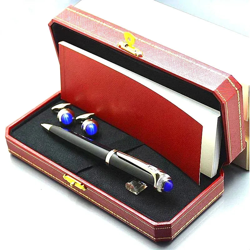 wholesale Christmas Gift Carts Branding Metal Ballpoint Pen Office Writing Ball Pens Can Select With Man Shirt Cufflinks And Original Box Packaging