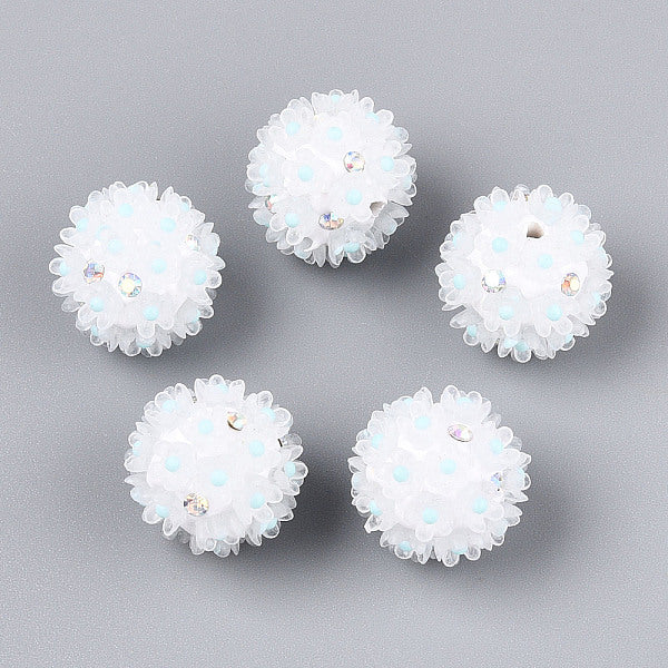 Handmade Polymer Clay Rhinestone with Resin Daisy Flower