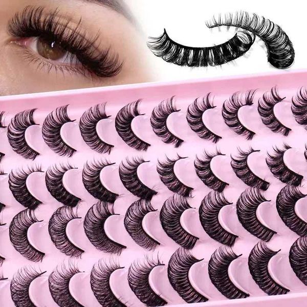 Russian striped eyelashes 5-10-20 pairs fluffy mink eyelashes 3D false eyelashes Russian eyelashes DD curly false eyelashes makeup toolW2410