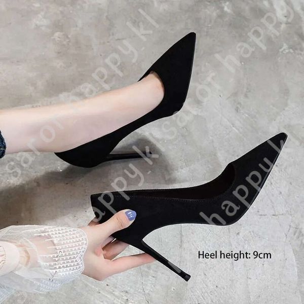 Free Shopping 2024 Spring And Autumn Season New Black High Heel Shoes Women&#039;s Fine Heels Professional Versatile Pointed Dress Work 02 1