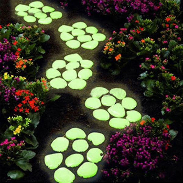 Garden Decorations Decor Luminous Stones Glow In Dark Decorative Pebbles Outdoor Fish Tank Decoration Pebble Roc Aquarium Mix Color 231216