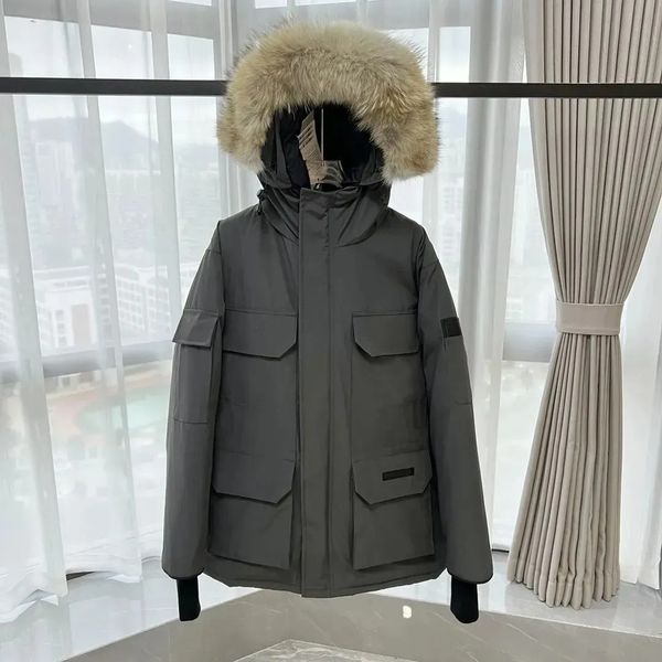 Mens Down Jackets Veste Homme Outdoor Winter Jassen Outerwear Big Fur Hooded Fourrure Manteau Down Jacket Coat Hiver Parka Doudoune prine