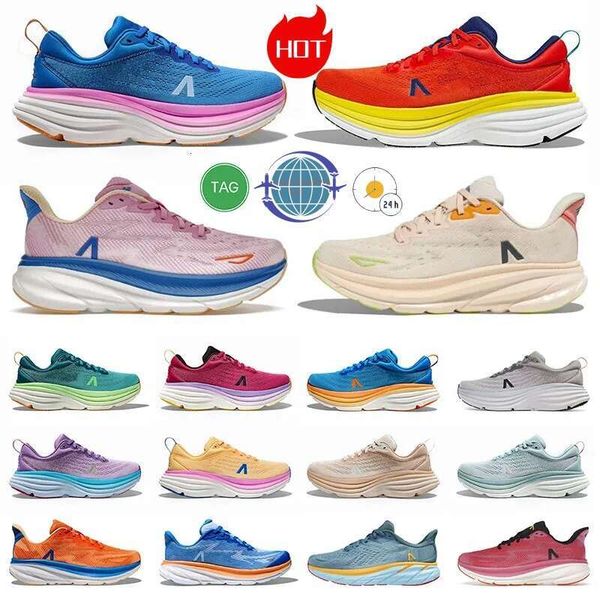 Designer Running Shoes One Bondi 8 Running Shoes Plataforma feminina tênis Clifton 9 homens Blakc White Harbor Menina Mulheres Runnners 36-4
