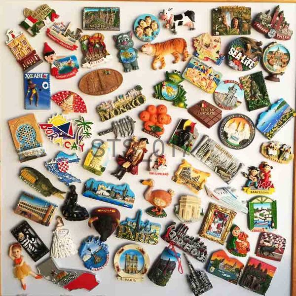 Fridge Magnets Tourist Commemorative Decorative Crafts Painted Magnetic Refrigerator Home Decoration Around The World x0731