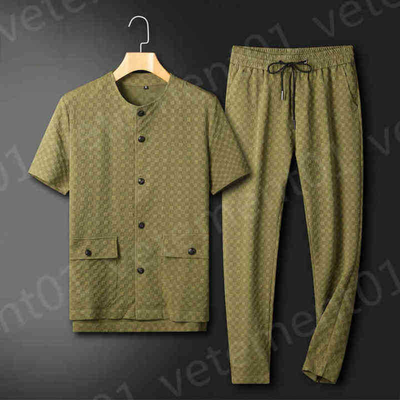 Branded Womens Two Piece Pants High End Fabric Pocket Trim Shirts High Waist Long Leg Pants Tracksuits Academy Style Luxury Designer Clothing A1