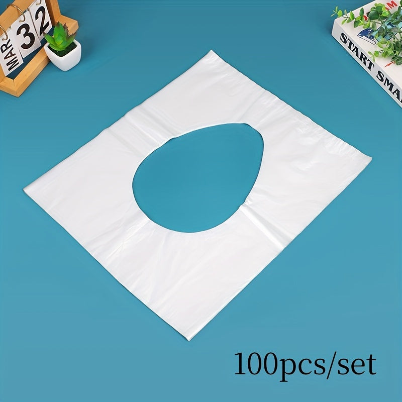 TEMU 100pcs Disposable Toilet Seat Covers - Waterproof, Easy-clean Travel Bathroom Accessories For Hygiene, Disposable Toilet Protection | Easy