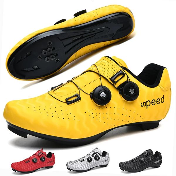 Professional Men Cycling Shoes Breathable Hard-Sold Booster Road Cycling Lock Shoes Women SPD Road Cycling Competition Shoes 241212