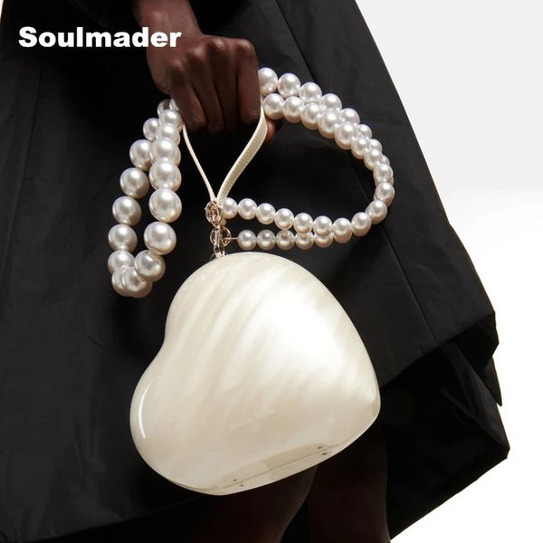 Acrylic Pericardium Womens er Egg Night Party Cute Pearl Purse Clutch Handbag with Belt Wholesale 241125