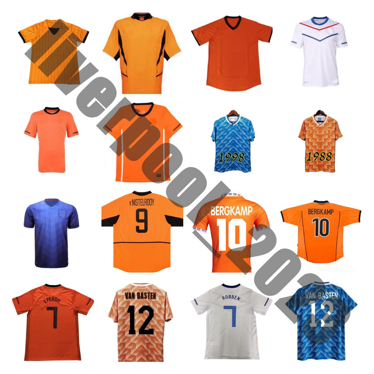 Gullit 1988 Retro Soccer Jerseys Bergkamp ROBBEN 2010 12 Van Basten 2000 02 1998 94 90 92 Hollands vintage football shirts Seedorf 1996 Rijkaard DAV