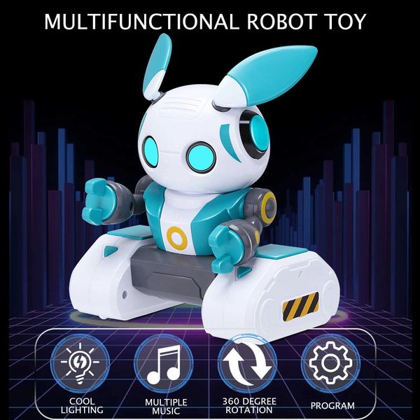 Electronics Robots Childrens RC Wall-E Intelligent Robot Rabbit Gesture Perception Simulation Robot Rabbit Lighting Music Remote Control Toy