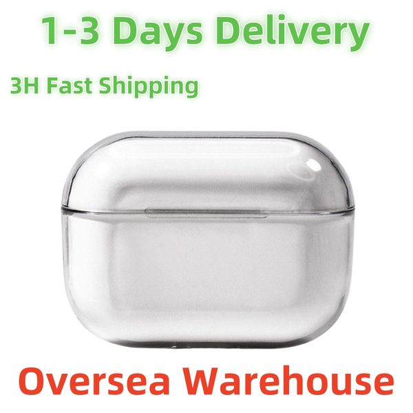 US Stock EU Stock For Airpods pro 2 3 4 air pods 2 4 Earphones Bluetooth Headphone Accessories Solid Transparent Cover Wireless Charging Box