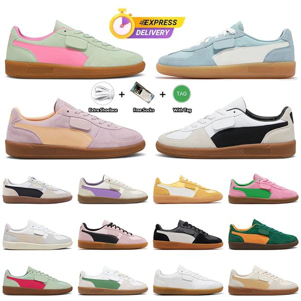 Outdoor Walking Jogging Palermo Shoes Platform Fashion Women Mens Designer Sneakers Black Frosted Ivory Blue Bright Pink Black Woman Loafers