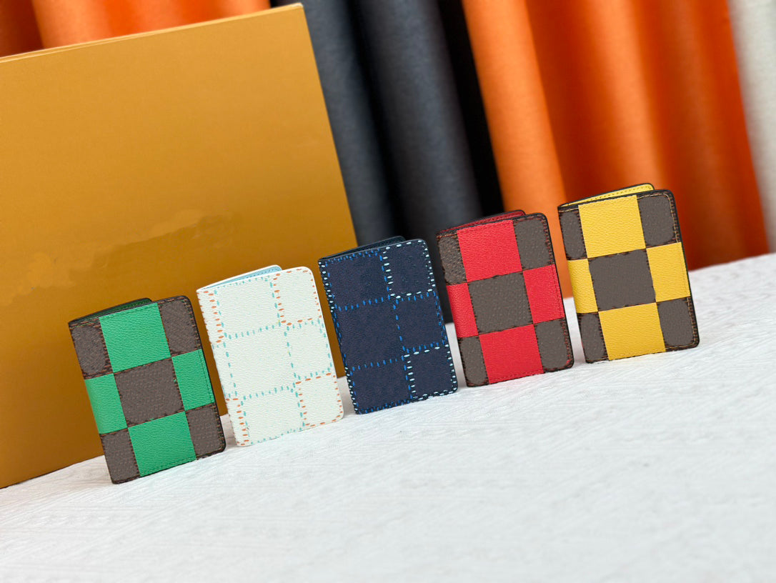 Designer Wallet Compact POCKET ORGANIZER NEW Men Woman Designer Card Holders Fashion Short Luxury Multiple Wallets Key Coin purse With Box