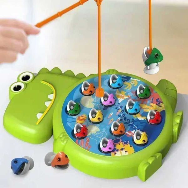 New Dinosaur Simple Magnetic Fishing Toys Play Rod Game Toy for Children Baby Montessori with Rod Kids Educational Rotating Gift X250113