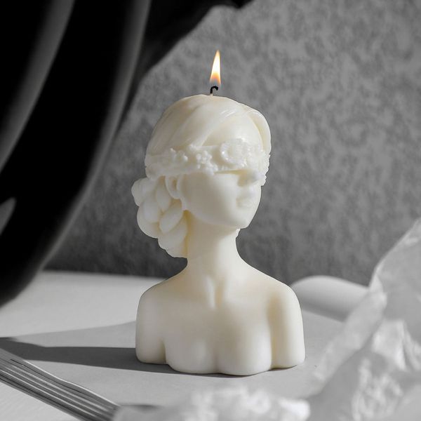 1 blindfolded girl aromatherapy candle holder hair, women&#039;s design, home decoration, holiday gift, home decoration, scented candle