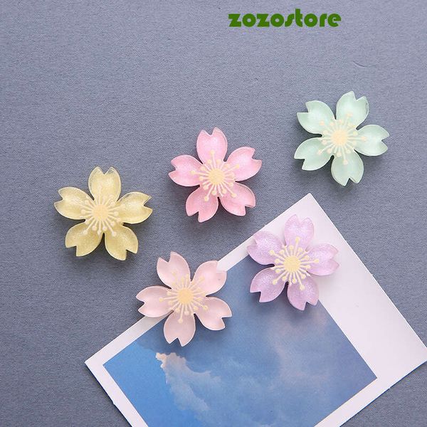 5-10-15pcs Cute Sakura Flower Refrigerator Magnets Message Note Photo Gifts Home Magnetic Sticker Stationery Magnet Fridge Decor