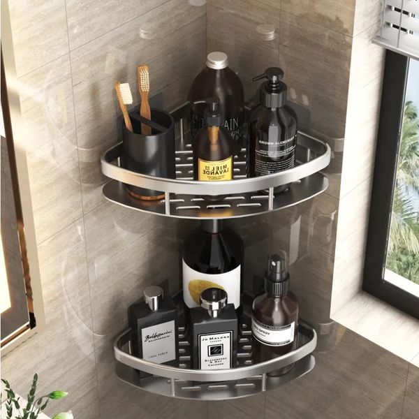 Bathroom Shelves Bathroom Shelves No-drill Wall Mount Corner Shelf Shower Storage Rack Holder for WC Shampoo Organizer Bathroom Accessories