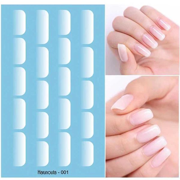 White nail art water decal transfer sticker for jelly nail gel gradient effect French DIY nail Y250109