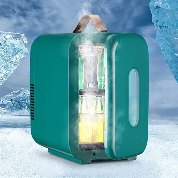 10L Mini Fridge , Portable Refrigerator For Bedroom Car, Office Desk & College Dorm Room - 12V Portable Cooler & Warmer For Food, Drinks, Sk