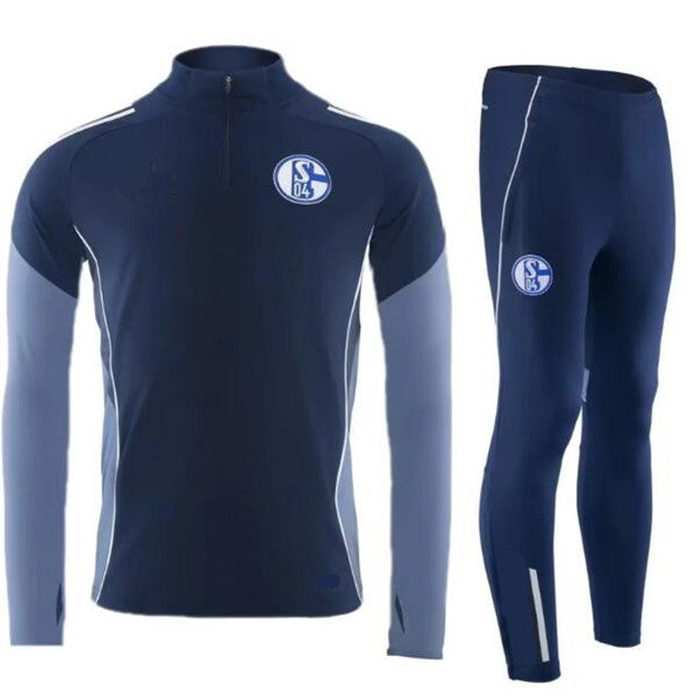 2025 2026 half zipper Schalke 04 Hamburg kids and adult tracksuit soccer jersey 25 26 tracksuit survetement training Half pull long sleeve sets kit