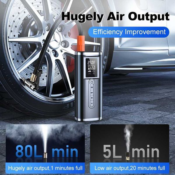 Cell Phone Power Banks Cafele 12V 150PSI Bicycle pump For Car Mattress Portable Air Compressor High Pressure Electric Car Tire Inflator With