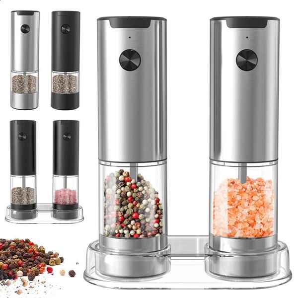 Electric Salt And Pepper Grinder With Adjustable Coarseness Refillable Mills Battery Powered Pepper Grinder Kitchen Gadget Tool 241223